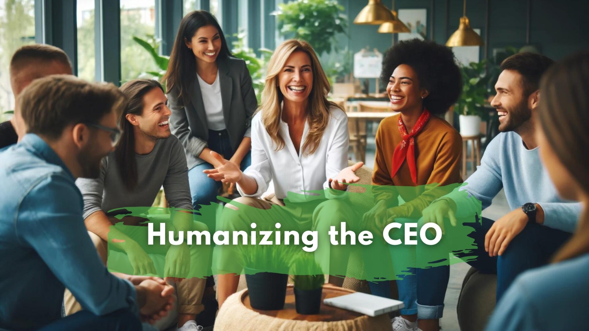 a female ceo interacts with her employee, humanizing the ceo concept