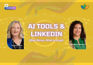 linked live event banner titled AI tools & linkedin