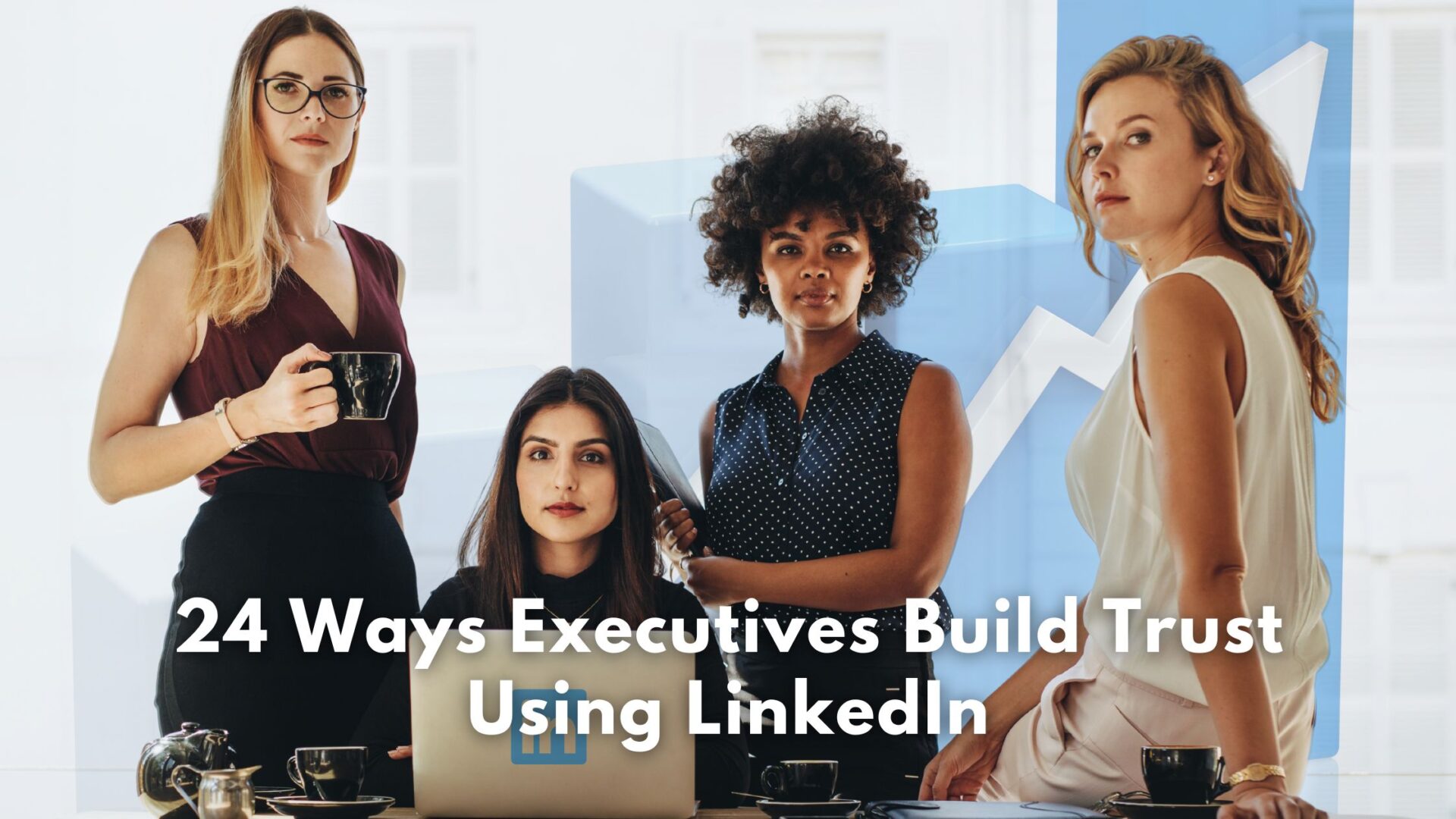 female executives using linkedin